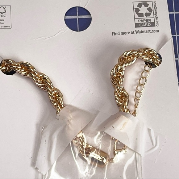 New Time And Tru Gold Chain Necklace 16” With 3” Extender Twist Rope Style - Picture 10 of 11